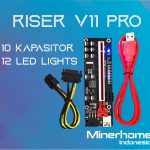 PCIE RISER VERSI 11 PRO V011 10 Kapasitor 12 LED LIGHTS