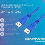 Kabel USB 3.0 Male to Male Up To 5Gbps High Quality 1.5M