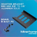 Mounting Bracket HDD/SSD 2.5 Inch ke 3.5 Inch Aluminium High Quality