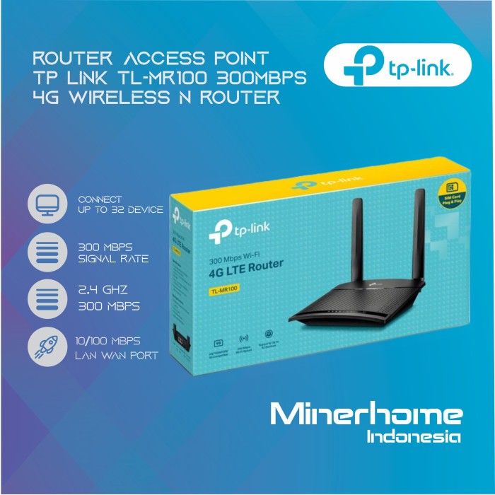 Router Access Point TP Link TL-MR100 300Mbps 4G Wireless N Router