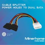 Kable Molex 4pin Male To Dual Sata Power 15pin Female