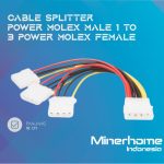 Kabel Splitter Molex 4pin male to Triple 3 Molex 4pin Female Extension