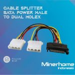 Kabel Power Sata 15pin Male To Dual Molex Female