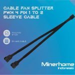 Kabel Fan Hub Splitter 4 Pin PWM 1 to 2 Sleeve Cable