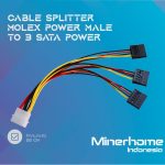 Kabel Power Molex IDE 4pin Male To 3 Triple Sata Power 15pin Female