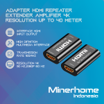 Adapter HDMI Repeater Extender Amplifier 4K Resolution Up To 40 Meter