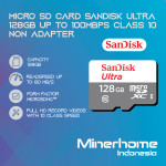 Micro SD Card SanDisk Ultra Up to 100Mbps Class 10 Non Adapter 32GB/64GB/128GB