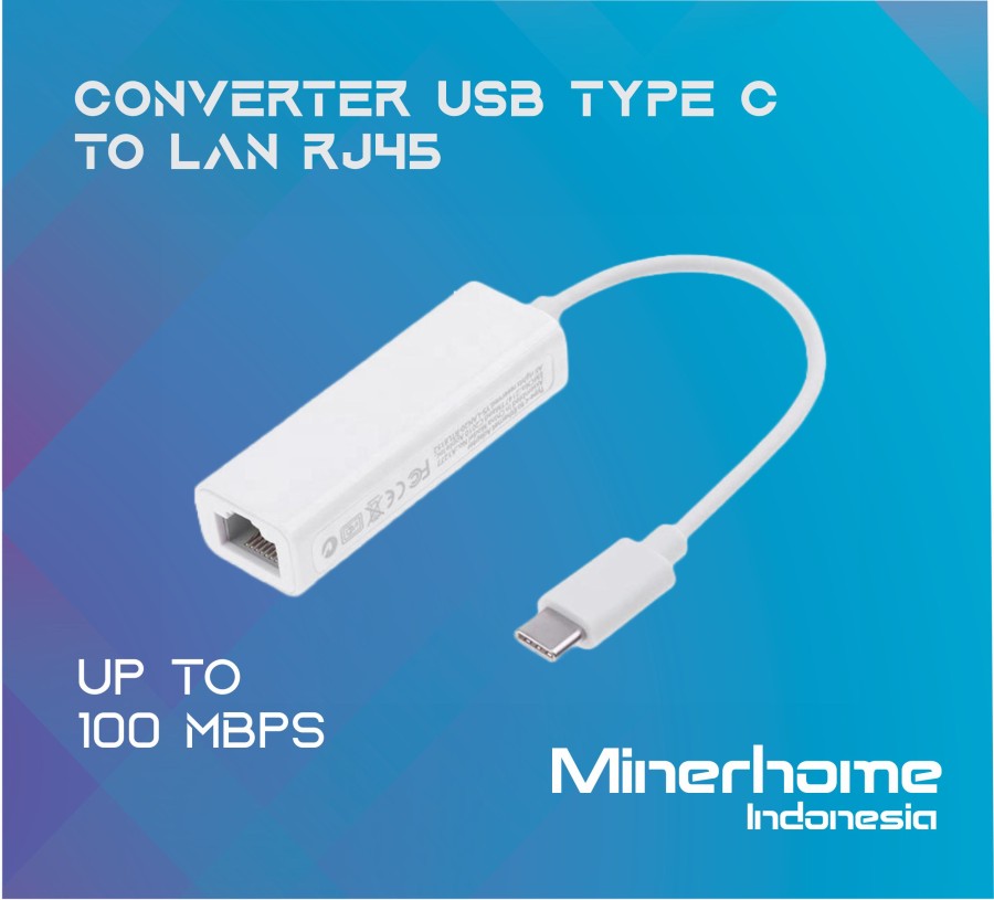 USB Type C 3.1 to LAN RJ45 Up To 100 Mbps