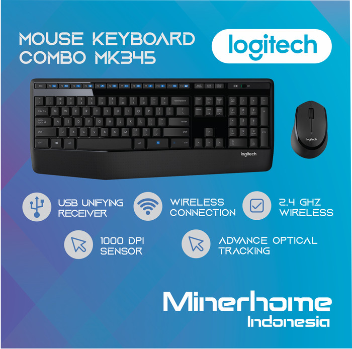 Mouse Keyboard Wireless Logitech MK345