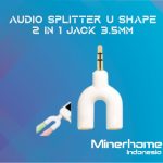 Splitter Audio Out In Jack U Shape 3.5mm Splitter Konverter Konektor